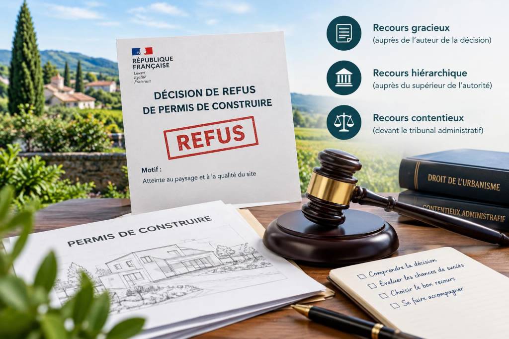 Quels recours engager contre une décision administrative refusant un permis de construire pour motif paysager