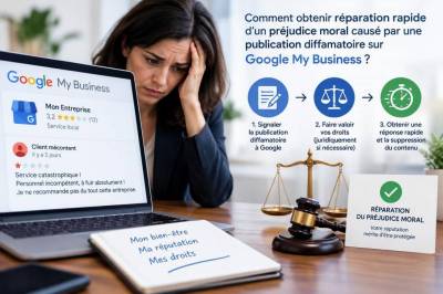 Comment obtenir réparation rapide d'un préjudice moral causé par une publication diffamatoire sur Google My Business